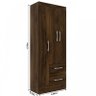 Guarda-Roupa Solteiro Nobre 3 Portas 2 Gavetas Cor Cacau - 4