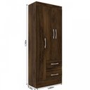 Ver imagem 4 de Guarda-Roupa Solteiro Nobre 3 Portas 2 Gavetas Cor Cacau