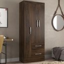 Ver imagem 2 de Guarda-Roupa Solteiro Nobre 3 Portas 2 Gavetas Cor Cacau