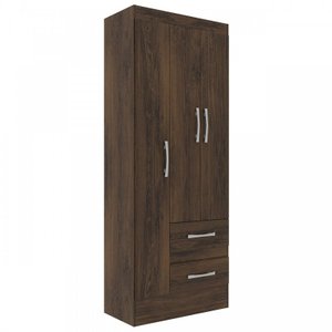 Guarda-Roupa Solteiro Nobre 3 Portas 2 Gavetas Cor Cacau