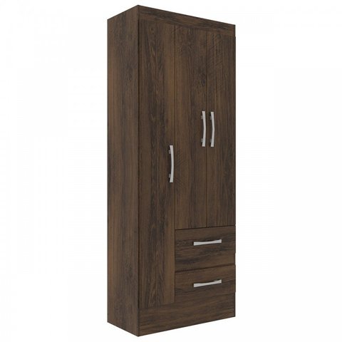 Guarda-Roupa Solteiro Nobre 3 Portas 2 Gavetas Cor Cacau