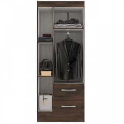 Guarda-Roupa Solteiro Nobre 3 Portas 2 Gavetas Cor Cacau - 3