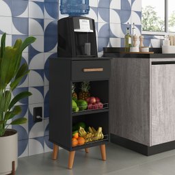 Balcão Fruteira Multiuso para Copa Cozinha Fenix:preto - 2