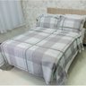 Cobre Leito Colcha Pique Estampado Xadrez Casal Queen 2,20x2,50m 3 Peças Casa Dona - 3