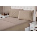 Ver imagem 1 de Jogo de Lençol Queen 400 Fios 3 Peças Ponto Palito Aconchego Marfim Casa Dona