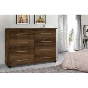 Cômoda 8 Gavetas com Rodízios Jade Freijó Rede Móveis