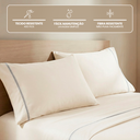 Ver imagem 4 de Jogo de Lençol Casal 400 Fios 4 Peças Ponto Palito Aconchego Marfim Casa Dona