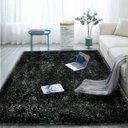 Ver imagem 1 de Tapete para Sala 200 x 240 Cronos Felpudo Macio Fofo Mesclado Preto com Cinza Casa Dona