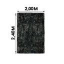 Ver imagem 3 de Tapete para Sala 200 x 240 Cronos Felpudo Macio Fofo Mesclado Preto com Cinza Casa Dona