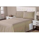 Ver imagem 1 de Jogo de Lençol Casal 400 Fios 3 Peças Ponto Palito Aconchego Marfim Casa Dona