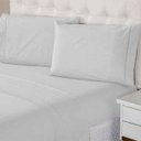 Ver imagem 3 de Jogo Lençol Queen 400 Fios Percal 4 Peças Ponto Palito 100% Algodão Aconchego Branco Casa Dona