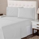 Ver imagem 1 de Jogo Lençol Queen 400 Fios Percal 4 Peças Ponto Palito 100% Algodão Aconchego Branco Casa Dona