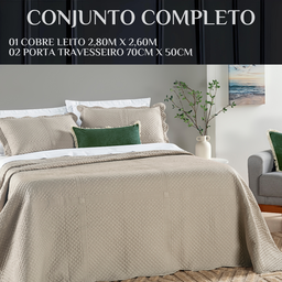 Conjunto Cama Casal King Size Amber Bordado 200 Fios Super Macio Chess:caqui - 5
