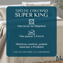 Conjunto Cama Casal King Size Amber Bordado 200 Fios Super Macio Chess:caqui - 7