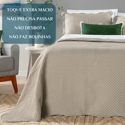 Conjunto Cama Casal King Size Amber Bordado 200 Fios Super Macio Chess:caqui - 6