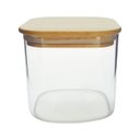Ver imagem 1 de Pote de Vidro Quadrado com Tampa Bambu 750ml - VD20266