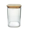Pote de Vidro Quadrado com Tampa Bambu 1200ml - VD20267 - 1