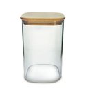 Ver imagem 1 de Pote de Vidro Quadrado com Tampa Bambu 1200ml - VD20267