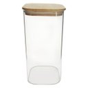 Ver imagem 1 de Pote de Vidro Quadrado com Tampa Bambu 1500ml - VD20268