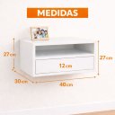 Ver imagem 7 de Kit 2 Mesas de Cabeceira Suspensas 40cm com Nicho e Gaveta MDF 15mm Branco Já Montadas