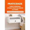 Ver imagem 6 de Kit 2 Mesas de Cabeceira Suspensas 40cm com Nicho e Gaveta MDF 15mm Branco Já Montadas