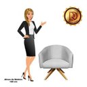Ver imagem 5 de Kit 2 Poltronas Stella Corano Preto Cr04 com Linho Trama Cinza A87 Base Giratória de Madeira - D'