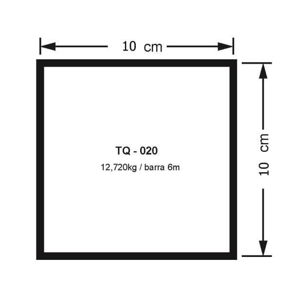 Tubo Quadrado - 10cm x 10cm (TQ020) - 1