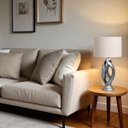 Ver imagem 3 de Abajur Grande para Decoração de Sala Grego Cinza Carbon