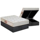 Ver imagem 1 de Cama Box Baú Queen: Colchão Espuma D33 Castor Sleep Max Relax + Base CRC Suede Gray(158x198)