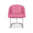 Ver imagem 2 de Banqueta Poltrona Lua Penteadeira e Salão com Base Metálica Prata:rosa