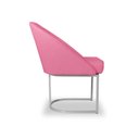 Ver imagem 3 de Banqueta Poltrona Lua Penteadeira e Salão com Base Metálica Prata:rosa
