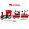 Decoração Locomotiva Trem de Natal Papai Noel Madeira 24cm - 2
