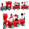 Decoração Locomotiva Trem de Natal Papai Noel Madeira 24cm - 1