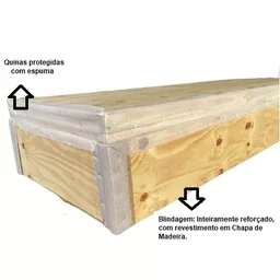 Cama Box Baú Solteiro Sintético Marrom com 78cm de largura - 3