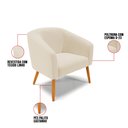 Ver imagem 6 de Poltrona Stella Linho Grosso Bege A19 Pés Palito Castanho - D'rossi