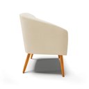 Ver imagem 4 de Poltrona Stella Linho Grosso Bege A19 Pés Palito Castanho - D'rossi