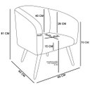 Ver imagem 7 de Kit 2 Poltronas Stella Linho Cinza Claro A05 Pés Palito Castanho - D'Rossi