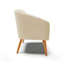 Ver imagem 5 de Kit 2 Poltronas Stella Linho Areia A27 Pés Palito Castanho