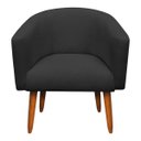 Ver imagem 4 de Kit 2 Poltronas Stella Linho Preto A79 Pés Palito Castanho - D'Rossi