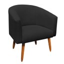 Ver imagem 3 de Kit 2 Poltronas Stella Linho Preto A79 Pés Palito Castanho - D'Rossi