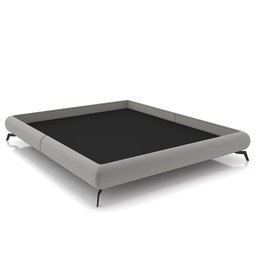Cama Casal Base Box 138x188cm Pés de Ferro Cold P02 Veludo Cinza - Mpozenato - 1