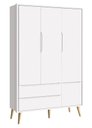 Ver imagem 6 de Jogo de Quarto para Bebê Completo 3 Portas Théo New Branco Fosco com Natural - MoveisAqui