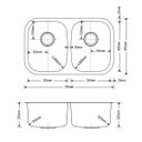Ver imagem 4 de Cuba De Cozinha Aço Inox 1mm Escovado C202P 74x47x20,3 Cm