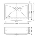 Ver imagem 4 de Cuba Farmhouse Aço Inox 1mm Escovado SA105P 75,6x52,7x22,9 cm