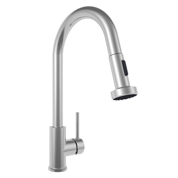 Torneira AREMC04 Misturador De Cozinha 2 Jatos Com Bica Móvel E Retrátil Escovado - 1