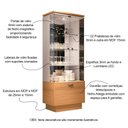 Ver imagem 3 de Cristaleira com Adega Decorativa Aura Cinamomo/off White G26 - Hb Móveis