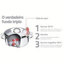 Ver imagem 6 de Kit Jogo de Panelas Tramontina Solar Aço Inox Fundo Triplo 4 Peças + Panela de Pressão 6 Litros