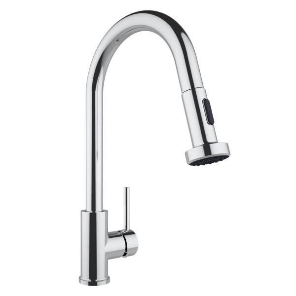 Torneira AREMC04 Misturador De Cozinha 2 Jatos com Bica Móvel e Retrátil Cromado - 1