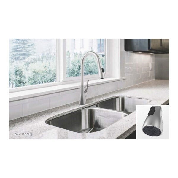 Torneira AREMC06 Misturador De Cozinha 2 Jatos com Bica Móvel e Retrátil Escovado - 6