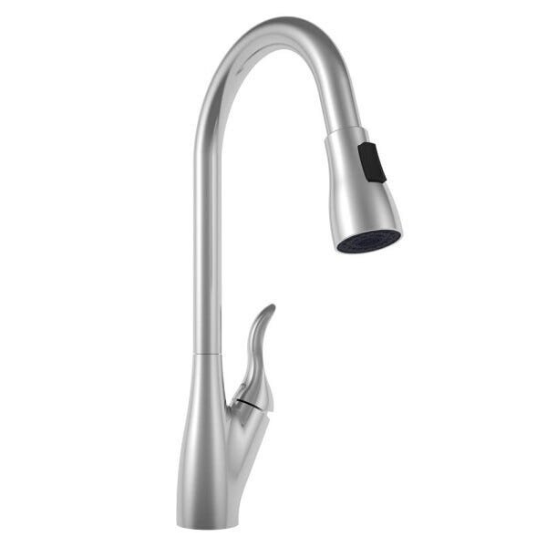 Torneira AREMC06 Misturador De Cozinha 2 Jatos com Bica Móvel e Retrátil Escovado - 1